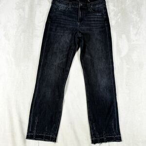 Liverpool Los Angeles Jeans Womens 8/29‎ Faded Black Denim The Straight Raw Hem